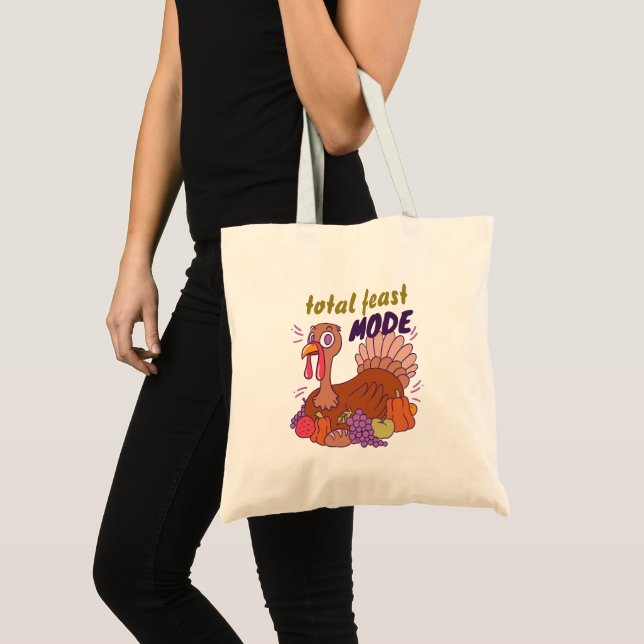 TOTAL FEAST MODE TURKEY THANKSGIVING CUSTOMIZED TOTE BAG (Front (Product))