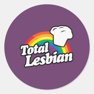 TOTAL LESBIAN MUFFIN - WHITE - (2).png Classic Round Sticker