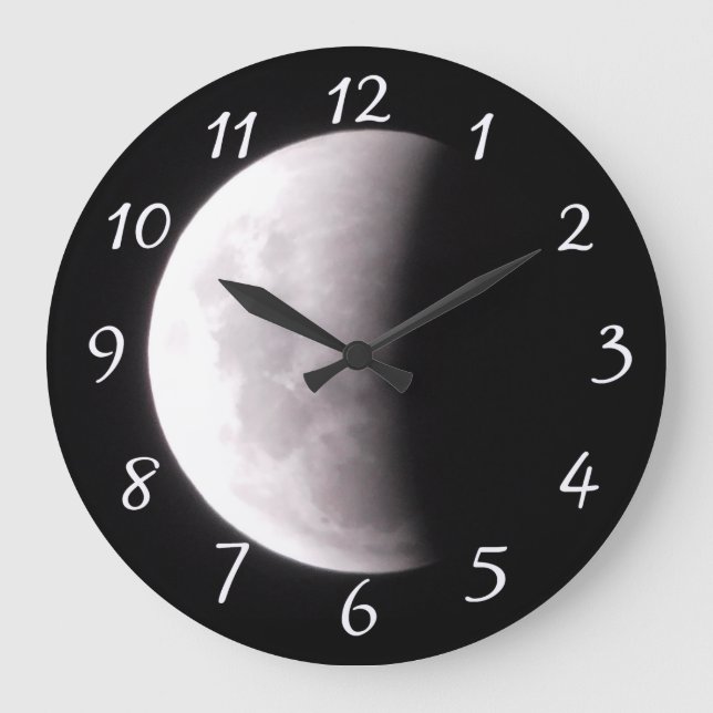 Total Lunar Ecslipse Full Moon Photo Large Clock (Front)