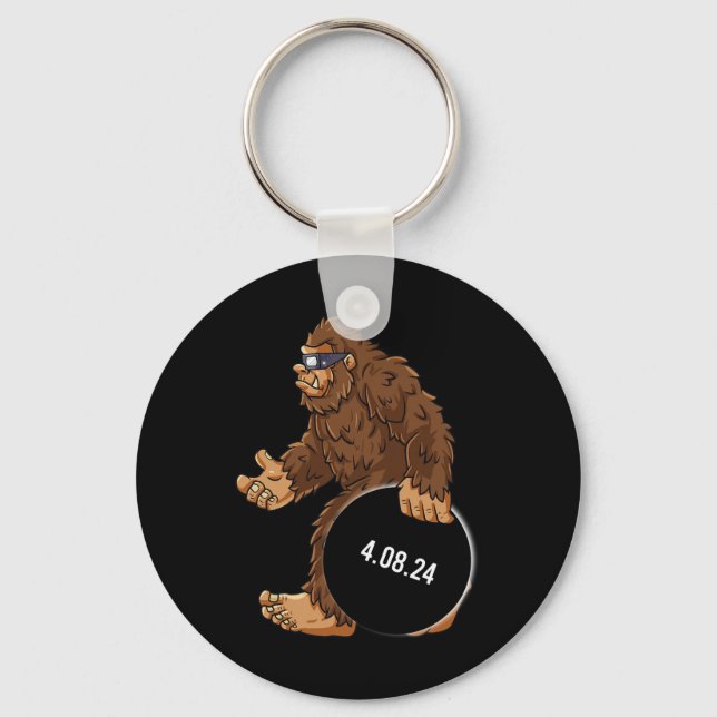 Total Solar Eclipse 04.08.2024 Bigfoot Fun Boys Gi Key Ring (Front)