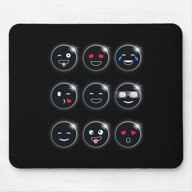 Total Solar Eclipse 04.08.2024 Silly Faces Fun Boy Mouse Pad (Front)