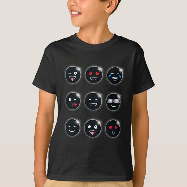 Total Solar Eclipse 04.08.2024 Silly Faces Fun Boy T-Shirt (Front)