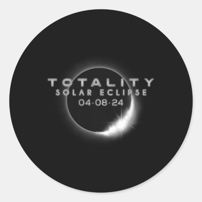 Total Solar Eclipse 04.08.2024 Totality 2 Classic Round Sticker (Front)