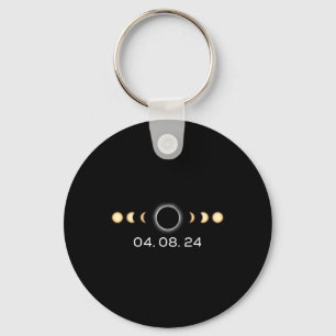 Total Solar Eclipse 04. 08. 2024 Totality Phases Key Ring