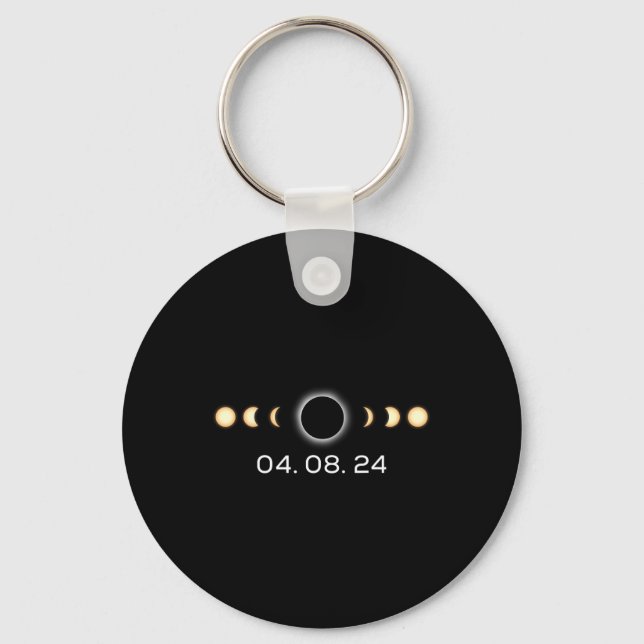 Total Solar Eclipse 04. 08. 2024 Totality Phases  Key Ring (Front)