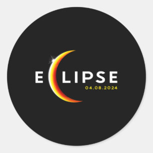 Total Solar Eclipse 04.08.24 April 8 2024 Eclipse Classic Round Sticker