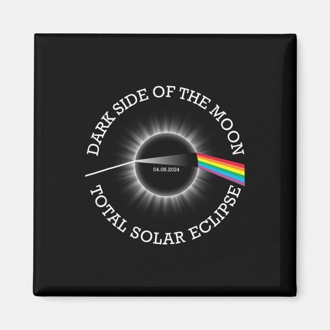 Total Solar Eclipse 04 08 24 Rainbow Totality Dark Magnet (Front)