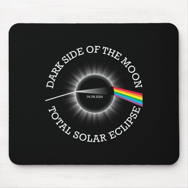 Total Solar Eclipse 04 08 24 Rainbow Totality Dark Mouse Pad (Front)