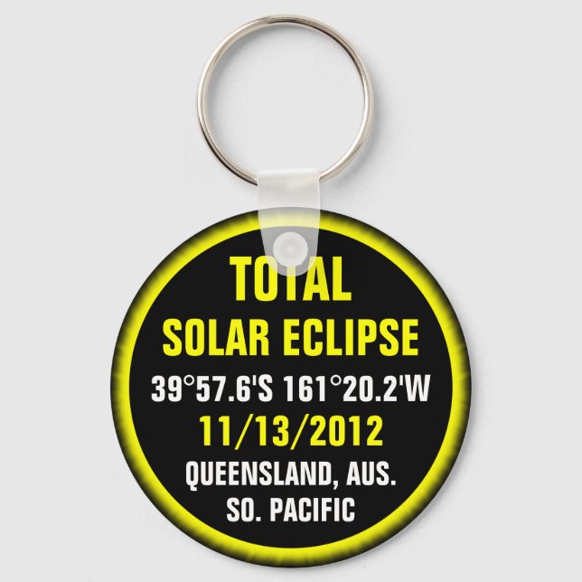 Total Solar Eclipse 11/13/2012 Key Ring (Front)