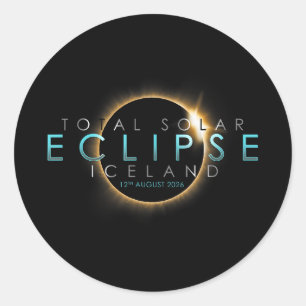 Total Solar Eclipse 12th August 2026 – Iceland Classic Round Sticker