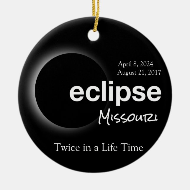 Total Solar Eclipse 2017 2024 - Missouri Ceramic Ornament (Front)