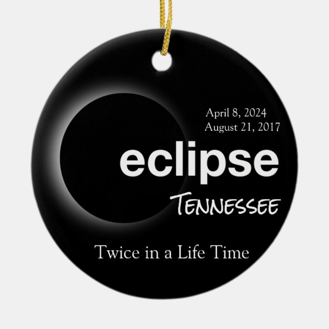 Total Solar Eclipse 2017 2024 - Tennessee Ceramic Ornament (Front)