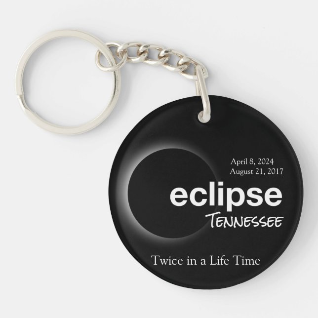 Total Solar Eclipse 2017 2024 - Tennessee Key Ring (Front)