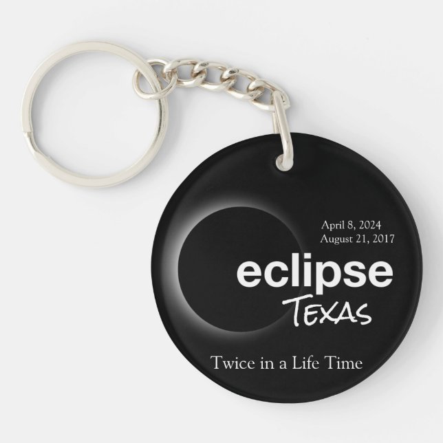 Total Solar Eclipse 2017 2024 - Texas Key Ring (Front)