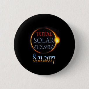 Total Solar Eclipse 2017 Design 6 Cm Round Badge