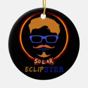 Total Solar Eclipse 2017 Funny Hipster Custom Text Ceramic Ornament
