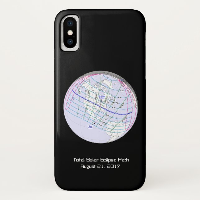 Total Solar Eclipse 2017 Global Path Case-Mate iPhone Case (Back)