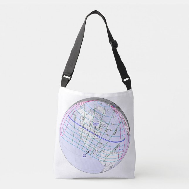 Total Solar Eclipse 2017 Global Path Crossbody Bag (Front)