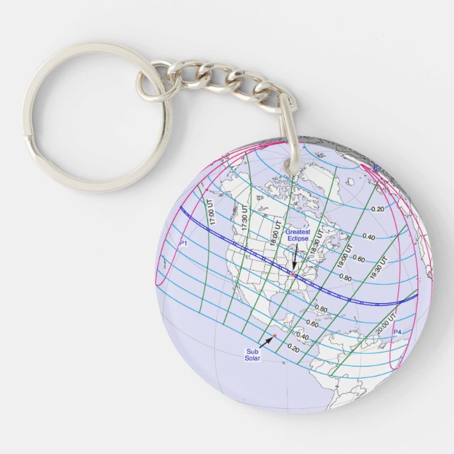 Total Solar Eclipse 2017 Global Path Key Ring (Front)