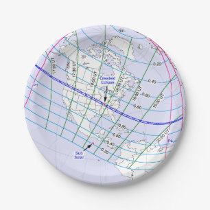 Total Solar Eclipse 2017 Global Path Paper Plate