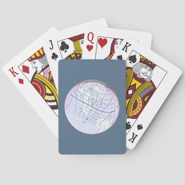 Total Solar Eclipse 2017 Global Path Playing Cards (Back)