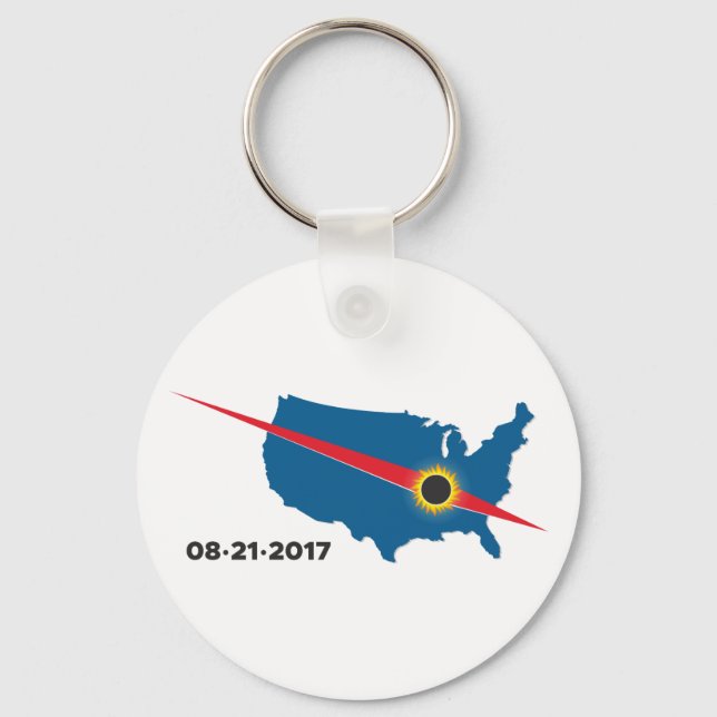 Total Solar Eclipse - 2017 - I saw it! Key Ring (Front)