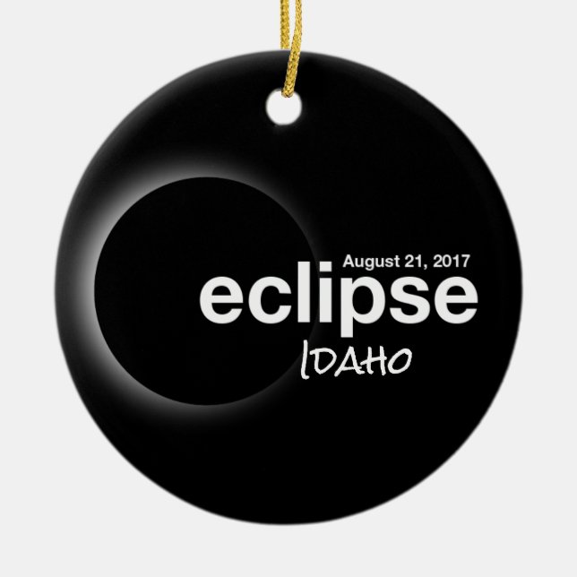 Total Solar Eclipse 2017 - Idaho Ceramic Tree Decoration (Front)
