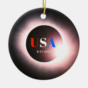 Total Solar Eclipse 2017 - USA Ceramic Tree Decoration