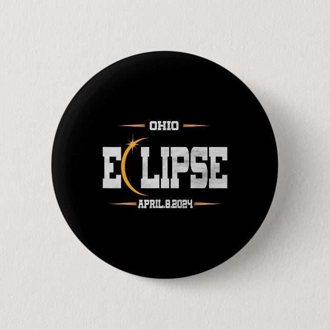 Total Solar Eclipse 2024  6 Cm Round Badge (Front)