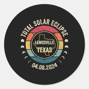 Total Solar Eclipse 2024 April 04.08.24 Classic Round Sticker