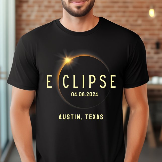 Total Solar Eclipse 2024 April 8 Custom State Name T-Shirt (Creator Uploaded)