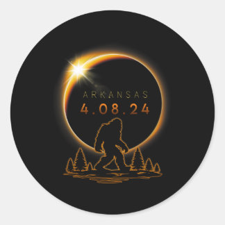 Total Solar Eclipse 2024 Bigfoot Solar Eclipse  Classic Round Sticker