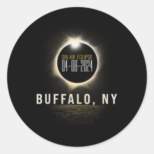 Total Solar Eclipse 2024 Buffalo Classic Round Sticker
