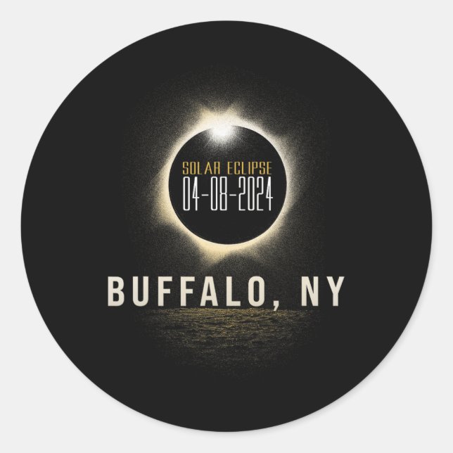 Total Solar Eclipse 2024 Buffalo  Classic Round Sticker (Front)