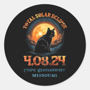 Total Solar Eclipse 2024 Cape Girardeau Missouri Classic Round Sticker