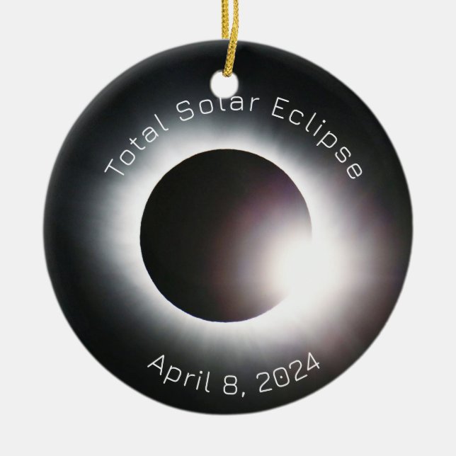 Total solar eclipse 2024 ceramic ornament (Front)