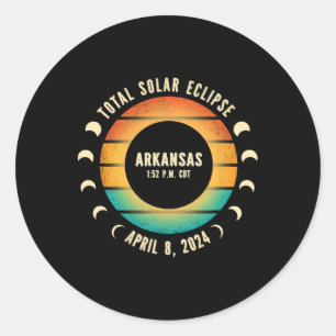 Total Solar Eclipse 2024 Classic Round Sticker