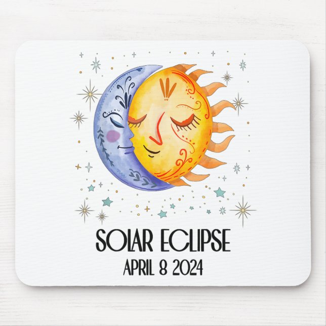 Total Solar Eclipse 2024 Cute Solar Eclipse Kids  Mouse Pad (Front)