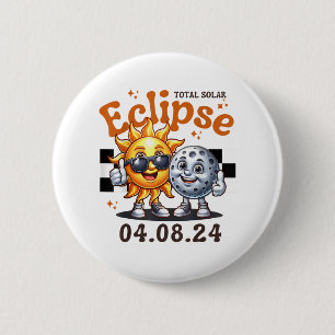 Total Solar Eclipse 2024 Cute Solar Eclipse Kids T 6 Cm Round Badge