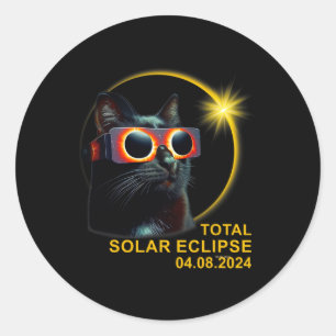Total Solar Eclipse 2024 Cute Solar Eclipse Kids T Classic Round Sticker