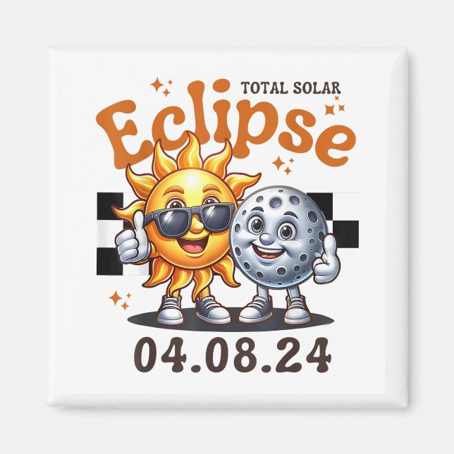 Total Solar Eclipse 2024 Cute Solar Eclipse Kids T Magnet (Front)
