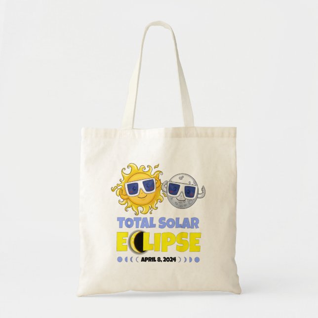 Total Solar Eclipse 2024 Cute Solar Eclipse Kids T Tote Bag (Front)