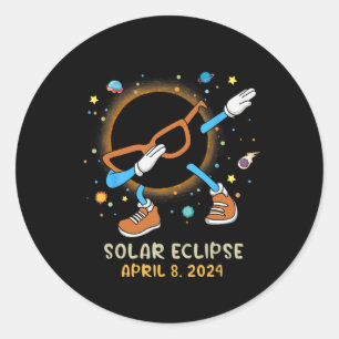 Total Solar Eclipse 2024 Fun Dabbing For Kids Todd Classic Round Sticker