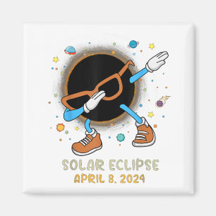 Total Solar Eclipse 2024 Funny Dabbing For Kids To Magnet