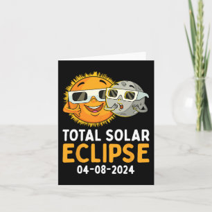 Total Solar Eclipse 2024 Glasses Fun Sun Moon Kids Card
