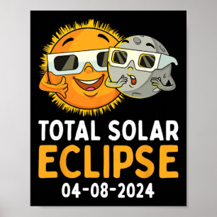 Total Solar Eclipse 2024 Glasses Fun Sun Moon Kids Poster