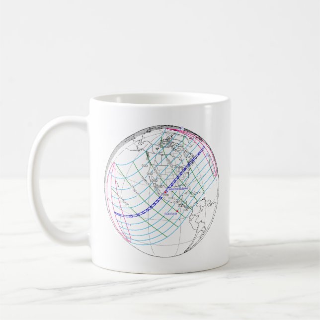 Total Solar Eclipse 2024 Global Path Coffee Mug (Left)