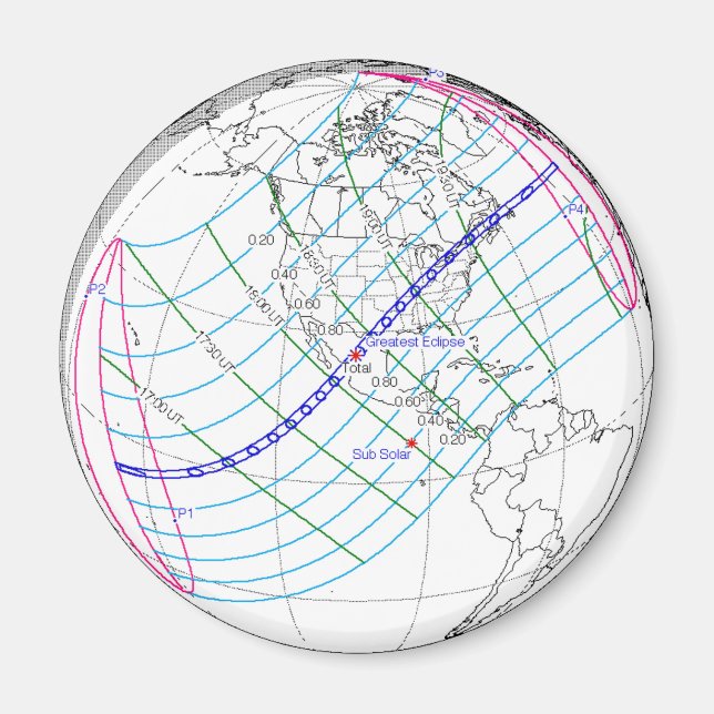 Total Solar Eclipse 2024 Global Path Magnet (Front)