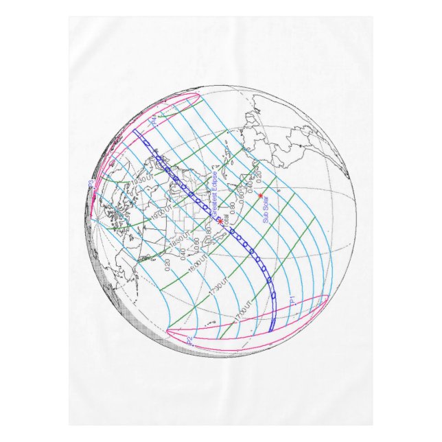 Total Solar Eclipse 2024 Global Path Tablecloth (Front)