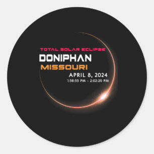 Total Solar Eclipse 2024 In Doniphan Missouri Classic Round Sticker